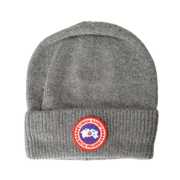 Canada Goose Gray Wool Rabbit Hair Beanie Hat